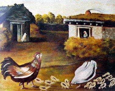 Niko Pirosmanashvili Brooder with Chicks oil painting image
